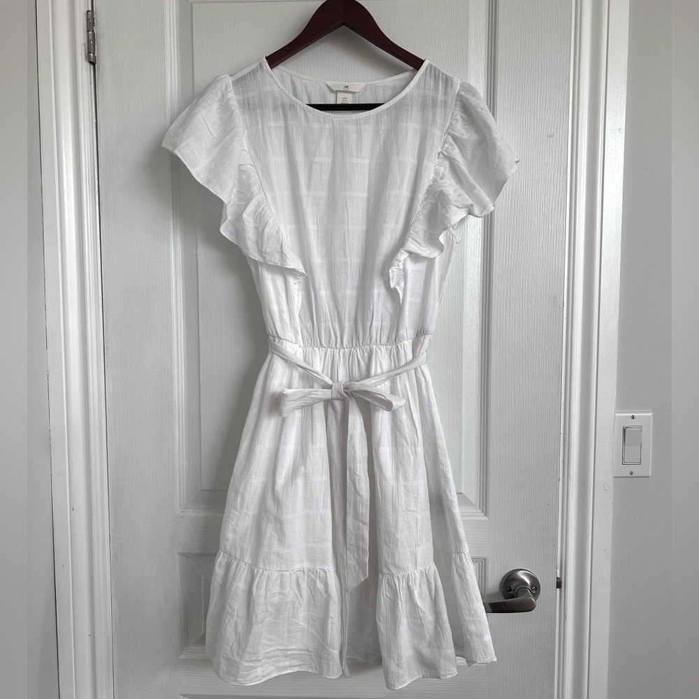 NWOT H&M Linen Ruffle Dress - Picture 3 of 6